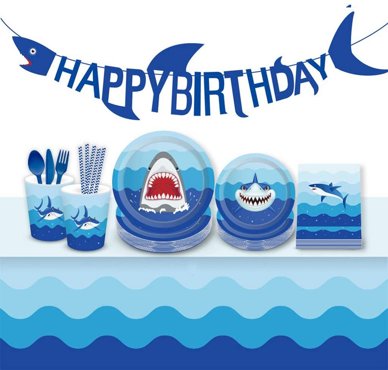 Hai õhupallid, loomapidu, beebi sünnipäev Shark Ocean Theme Ballon, laste sünnipäevateema, kaunistus 32-tollised tumesinised numbriga õhupallid