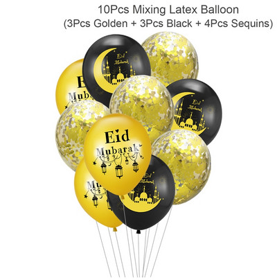 Eid Mubarak tanjuri Banner Balon Posuđe Ramazanska dekoracija 2023 Ramazan Kareem Islamska muslimanska zabava Dekoracija Eid Al Adha Pokloni