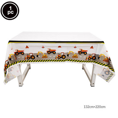 Građevinarstvo Serija buldožera Set posuđa za jednokratnu upotrebu Papirnate čaše Tanjuri bager Kamion Balon Dekoracija za dječačku rođendansku zabavu