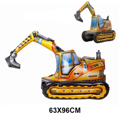 Građevinarstvo Serija buldožera Set posuđa za jednokratnu upotrebu Papirnate čaše Tanjuri bager Kamion Balon Dekoracija za dječačku rođendansku zabavu