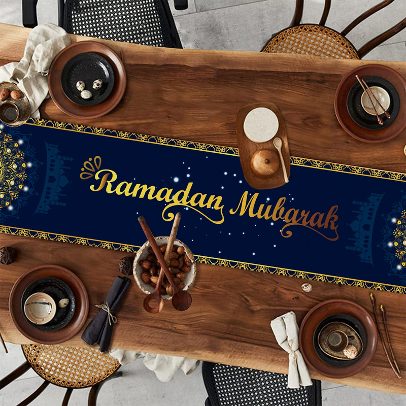 Ramazan Decoration Stol Runner EID Mubarak Decor For Home Stolnjak Ramadan Kareem Islamic Muslim Party Eid Al Adha Pokloni 2023
