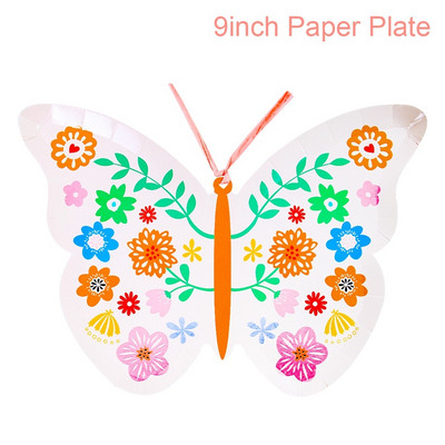 New Spring Butterfly Σετ πάρτι σερβίτσιο μιας χρήσης χάρτινο πιάτο χαρτοπετσέτα πανό Χρόνια πολλά Διακόσμηση για πάρτι Baby Shower Girl