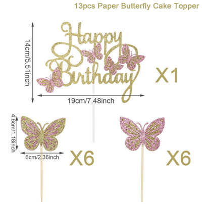 New Spring Butterfly Σετ πάρτι σερβίτσιο μιας χρήσης χάρτινο πιάτο χαρτοπετσέτα πανό Χρόνια πολλά Διακόσμηση για πάρτι Baby Shower Girl