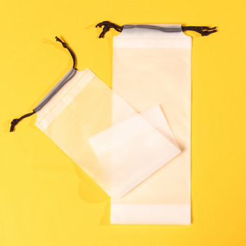 1 бр./2 бр./5 бр. Чанти за съхранение на чадъри Преносима матова прозрачна найлонова торбичка Водоустойчив органайзер с шнурове Калъфи за съхранение на чадъри