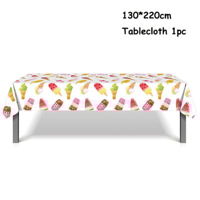 Sladoled Dekoracija za rođendansku zabavu Dječja igračka Baby Shower Jednokratno posuđe Papirnati tanjuri Šalice Baloni Zastava Potrepštine za zabavu