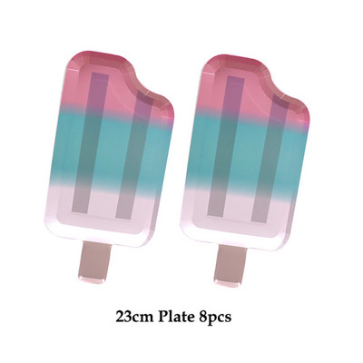 Sladoled Dekoracija za rođendansku zabavu Dječja igračka Baby Shower Jednokratno posuđe Papirnati tanjuri Šalice Baloni Zastava Potrepštine za zabavu