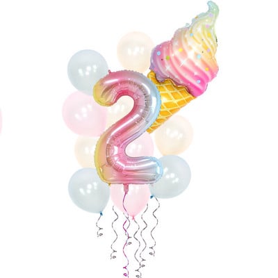 Sladoled Dekoracija za rođendansku zabavu Dječja igračka Baby Shower Jednokratno posuđe Papirnati tanjuri Šalice Baloni Zastava Potrepštine za zabavu