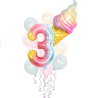 Sladoled Dekoracija za rođendansku zabavu Dječja igračka Baby Shower Jednokratno posuđe Papirnati tanjuri Šalice Baloni Zastava Potrepštine za zabavu