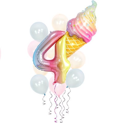 Sladoled Dekoracija za rođendansku zabavu Dječja igračka Baby Shower Jednokratno posuđe Papirnati tanjuri Šalice Baloni Zastava Potrepštine za zabavu