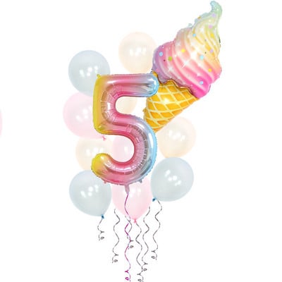 Sladoled Dekoracija za rođendansku zabavu Dječja igračka Baby Shower Jednokratno posuđe Papirnati tanjuri Šalice Baloni Zastava Potrepštine za zabavu