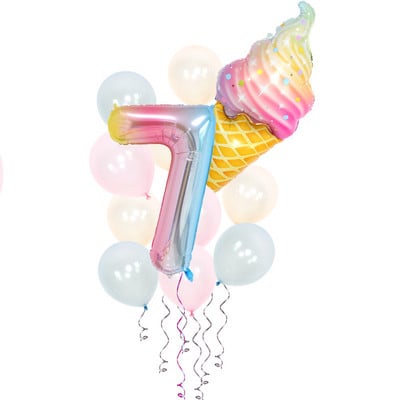 Sladoled Dekoracija za rođendansku zabavu Dječja igračka Baby Shower Jednokratno posuđe Papirnati tanjuri Šalice Baloni Zastava Potrepštine za zabavu