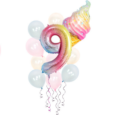 Sladoled Dekoracija za rođendansku zabavu Dječja igračka Baby Shower Jednokratno posuđe Papirnati tanjuri Šalice Baloni Zastava Potrepštine za zabavu