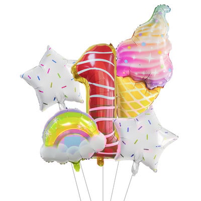 Sladoled Dekoracija za rođendansku zabavu Dječja igračka Baby Shower Jednokratno posuđe Papirnati tanjuri Šalice Baloni Zastava Potrepštine za zabavu