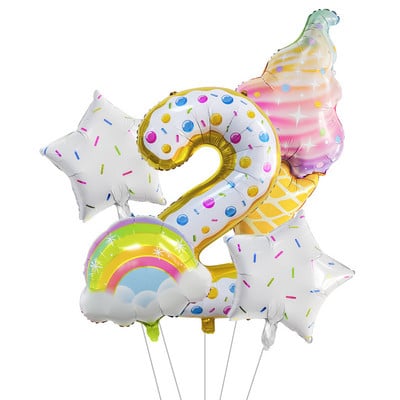 Sladoled Dekoracija za rođendansku zabavu Dječja igračka Baby Shower Jednokratno posuđe Papirnati tanjuri Šalice Baloni Zastava Potrepštine za zabavu