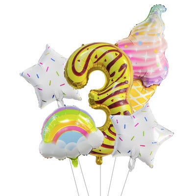 Sladoled Dekoracija za rođendansku zabavu Dječja igračka Baby Shower Jednokratno posuđe Papirnati tanjuri Šalice Baloni Zastava Potrepštine za zabavu