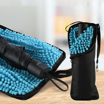 Черна оксфордска платнена абсорбираща калъфка за чадър Преносима водоустойчива чанта за чадър от ултрафини влакна Аксесоари за дома за пътуване