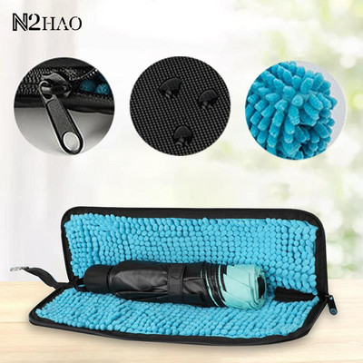Black Oxford Cloth Absorbent Umbrella Cover Case Portable Waterproof Ultrafine Fiber Umbrella Bag Home Travel Accessories
