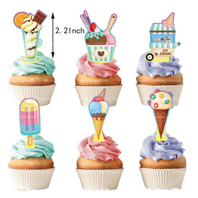 Sladoled Crtić Birthday Party Decor Ice Cream Banner Balloons Torta Topper Sweet Girl Ice Cream 1st Birthday Party Babyshower