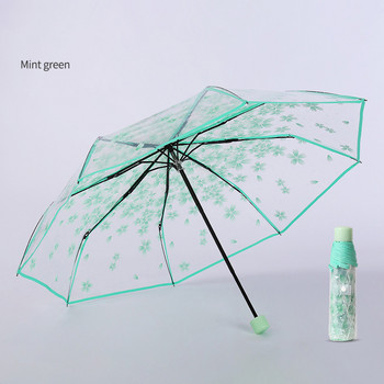 Голям прозрачен купол, прозрачна дръжка на чадър, прозрачна ходеща дама, ветроустойчив чадър, предпазващ от дъжд