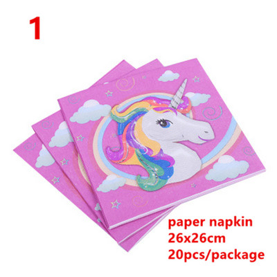 Προμήθειες για πάρτι Unicorn Pink Rainbow Unicorn Panner Πιάτο χαρτοπετσέτας Cupcake Περιτύλιγμα Baby Shower Παιδικό ντεκόρ για πάρτι γενεθλίων