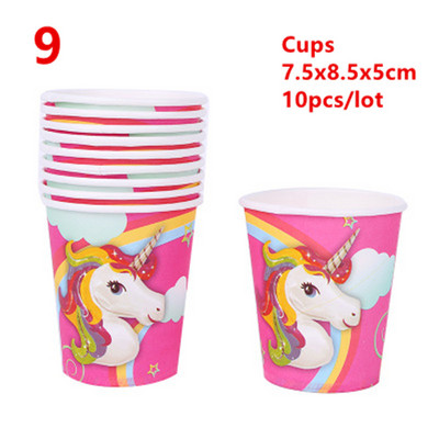 Προμήθειες για πάρτι Unicorn Pink Rainbow Unicorn Panner Πιάτο χαρτοπετσέτας Cupcake Περιτύλιγμα Baby Shower Παιδικό ντεκόρ για πάρτι γενεθλίων