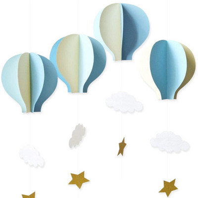4Pcs 3D balon papirnati oblak viseći dekor privjesak za Baby Shower rođendan Mariage Deco balon vrući zrak dekoracija Maison Decors