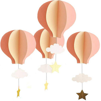 4Pcs 3D balon papirnati oblak viseći dekor privjesak za Baby Shower rođendan Mariage Deco balon vrući zrak dekoracija Maison Decors