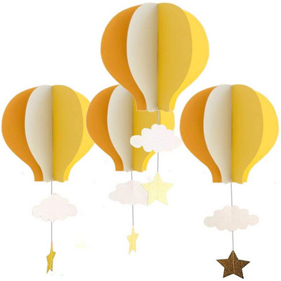 4Pcs 3D balon papirnati oblak viseći dekor privjesak za Baby Shower rođendan Mariage Deco balon vrući zrak dekoracija Maison Decors