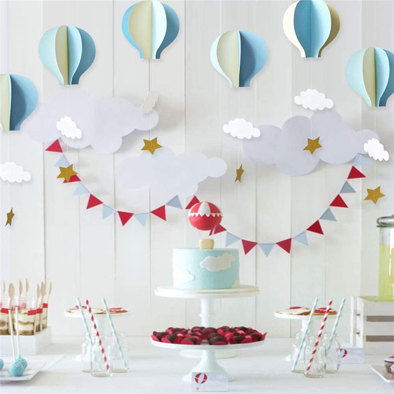 4Pcs 3D balon papirnati oblak viseći dekor privjesak za Baby Shower rođendan Mariage Deco balon vrući zrak dekoracija Maison Decors