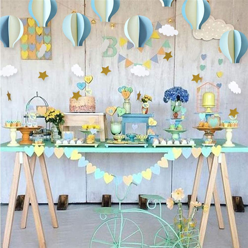 4Pcs 3D balon papirnati oblak viseći dekor privjesak za Baby Shower rođendan Mariage Deco balon vrući zrak dekoracija Maison Decors