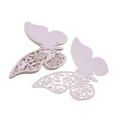 10 komada bijelo zlatne ljubičasto ružičaste kartice s imenima Leptir mjesto Pratnja Čaša za vino Laserski izrezana papirnata kartica za dekoracije za svatove