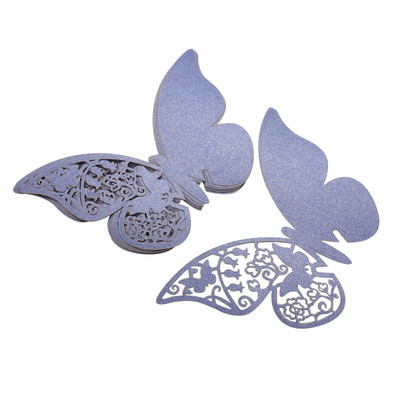 10 komada bijelo zlatne ljubičasto ružičaste kartice s imenima Leptir mjesto Pratnja Čaša za vino Laserski izrezana papirnata kartica za dekoracije za svatove