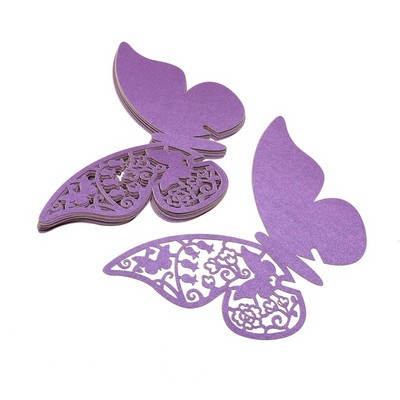 10 komada bijelo zlatne ljubičasto ružičaste kartice s imenima Leptir mjesto Pratnja Čaša za vino Laserski izrezana papirnata kartica za dekoracije za svatove