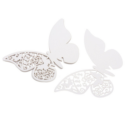 10 komada bijelo zlatne ljubičasto ružičaste kartice s imenima Leptir mjesto Pratnja Čaša za vino Laserski izrezana papirnata kartica za dekoracije za svatove