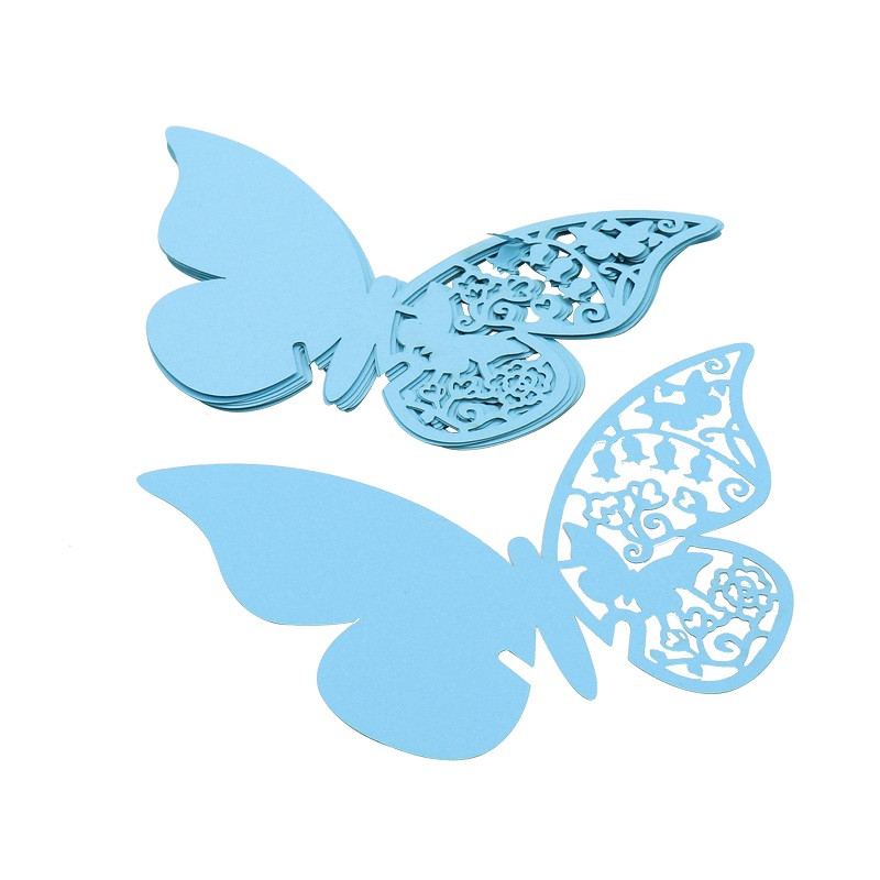 10 komada bijelo zlatne ljubičasto ružičaste kartice s imenima Leptir mjesto Pratnja Čaša za vino Laserski izrezana papirnata kartica za dekoracije za svatove