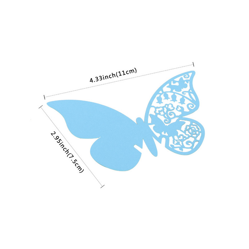 10 komada bijelo zlatne ljubičasto ružičaste kartice s imenima Leptir mjesto Pratnja Čaša za vino Laserski izrezana papirnata kartica za dekoracije za svatove