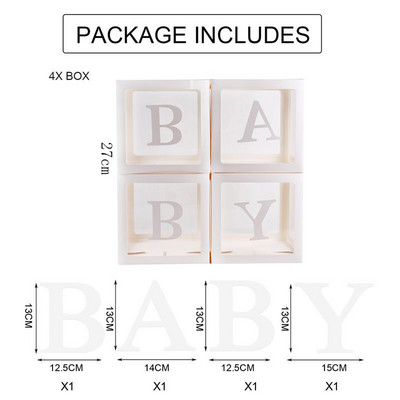 Decoratune pentru Baby Shower, cutie cu baloane, băiat, fată, un an, primul, prima aniversare, petrecere de naștere, decorare pentru copii, dezvăluire de gen