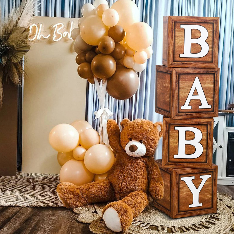 Decoratune pentru Baby Shower, cutie cu baloane, băiat, fată, un an, primul, prima aniversare, petrecere de naștere, decorare pentru copii, dezvăluire de gen