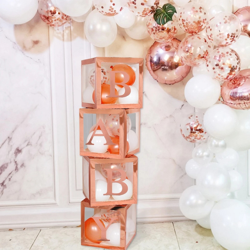 Decoratune pentru Baby Shower, cutie cu baloane, băiat, fată, un an, primul, prima aniversare, petrecere de naștere, decorare pentru copii, dezvăluire de gen