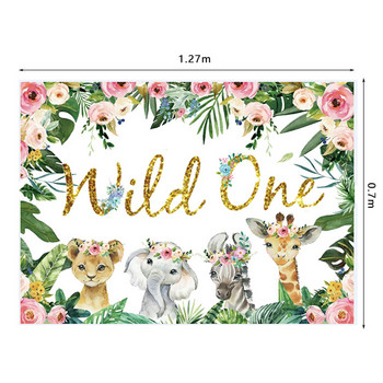 Ново розово злато Wild One Theme Парти прибори за еднократна употреба Jungle Животни сервизи Хартиена чаша Чиния Момиче Декорации за рожден ден