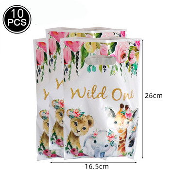 Ново розово злато Wild One Theme Парти прибори за еднократна употреба Jungle Животни сервизи Хартиена чаша Чиния Момиче Декорации за рожден ден