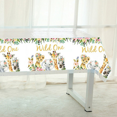 Νέο ροζ χρυσό Wild One Theme Party Επιτραπέζια σκεύη μιας χρήσης Ζούγκλα Ζώο σερβίτσιο Χάρτινο Πιάτο Κύπελλο Διακοσμήσεις για πάρτι γενεθλίων για κορίτσια