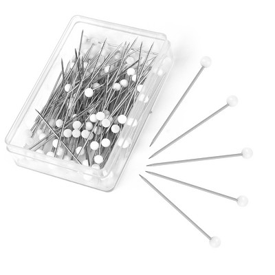 100 τεμ./Κουτί Πολύχρωμο στρογγυλό μαργαριταρένιο κεφάλι βελόνες βελονιάς ίσιες καρφίτσες ραπτικής ώθησης για μοδίστρα DIY Εργαλεία ραπτικής Τοποθέτηση