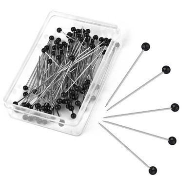 100 τεμ./Κουτί Πολύχρωμο στρογγυλό μαργαριταρένιο κεφάλι βελόνες βελονιάς ίσιες καρφίτσες ραπτικής ώθησης για μοδίστρα DIY Εργαλεία ραπτικής Τοποθέτηση