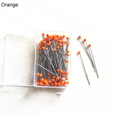 100 tk/karp 38 mm õmblusnõelad klaaskuuli mitmevärvilised peanõelad sirged teppimisnõelad pärlipead rõivameistrile.