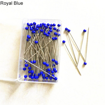100 tk/karp 38 mm õmblusnõelad klaaskuuli mitmevärvilised peanõelad sirged teppimisnõelad pärlipead rõivameistrile.