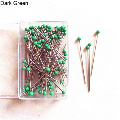 100 tk/karp 38 mm õmblusnõelad klaaskuuli mitmevärvilised peanõelad sirged teppimisnõelad pärlipead rõivameistrile.
