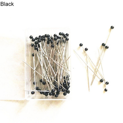100 tk/karp 38 mm õmblusnõelad klaaskuuli mitmevärvilised peanõelad sirged teppimisnõelad pärlipead rõivameistrile.