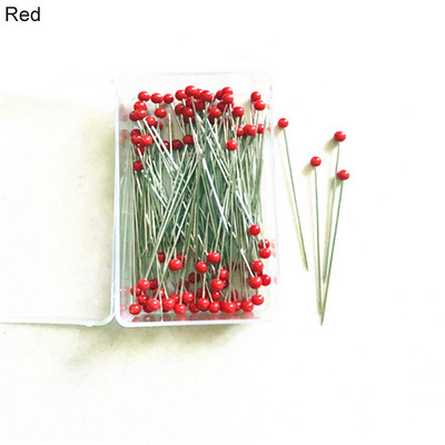 100 tk/karp 38 mm õmblusnõelad klaaskuuli mitmevärvilised peanõelad sirged teppimisnõelad pärlipead rõivameistrile.