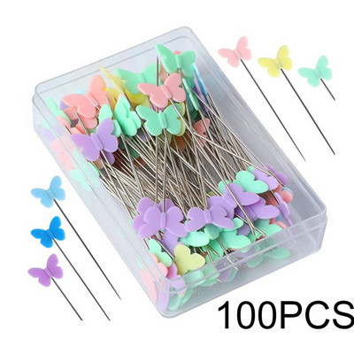 100 τμχ Καρφίτσες Μοδίστρες Κεντήματα Συνονθύλευμα Εργαλεία Σταθερής Καρφίτσας Καρφίτσα με Κουμπί Καρφίτσα για Ράψιμο και DIY